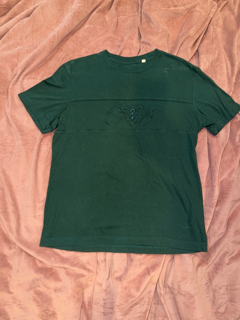 Guess Men's Forest Green Short Sleeve Logo Tee
